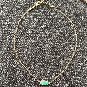 Kendra Scott Gold Chain Necklace with Turquoise Pendant